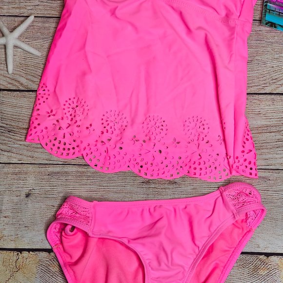 NWT Girl's Pink Tankini XS 3 pieces - Picture 6 of 7